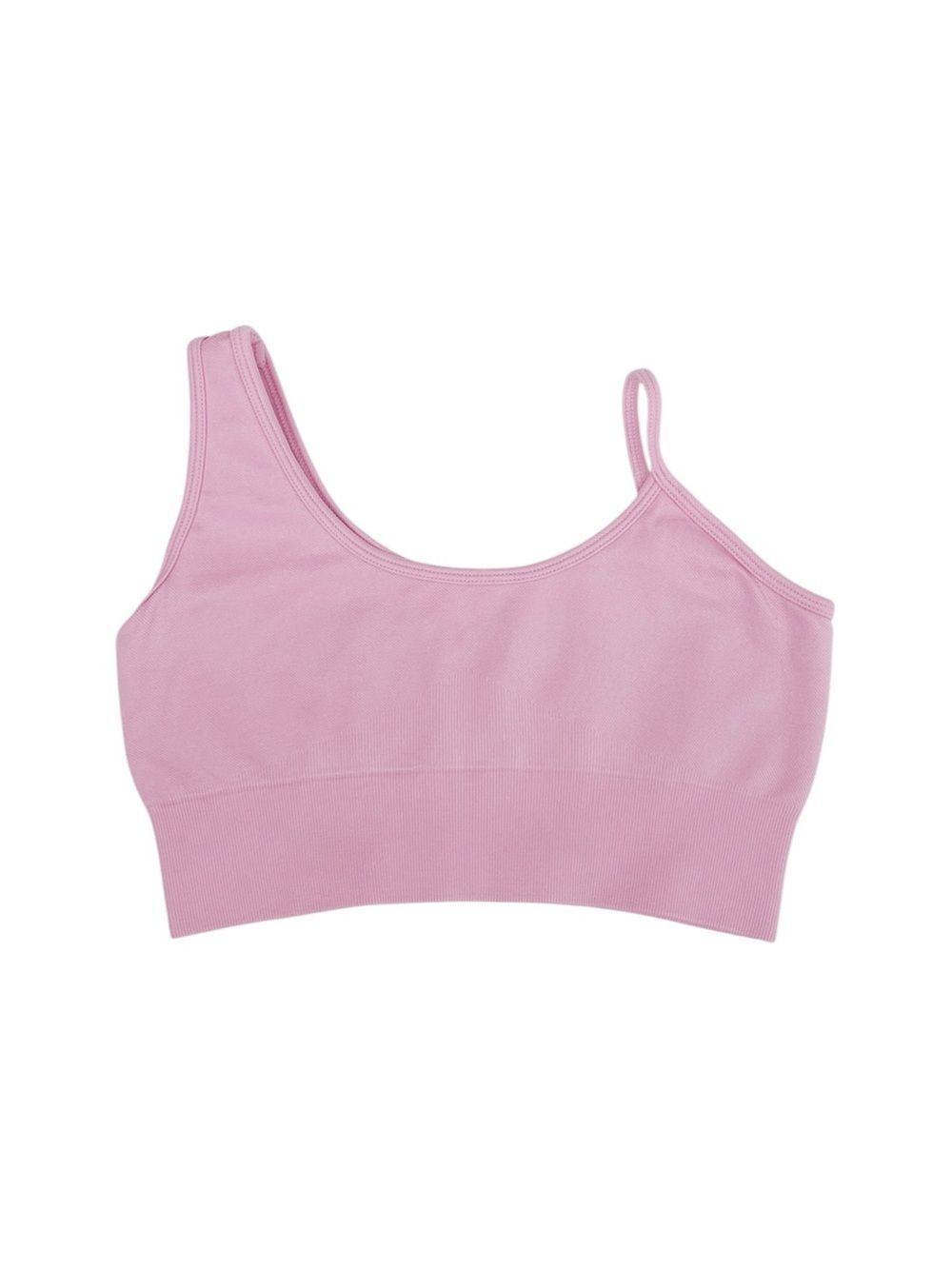 BO+TEE Pink Asymmetrical Strap Sports Bra
